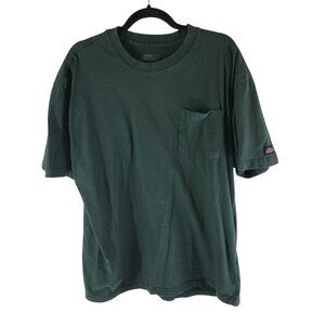 Dickies Green Pocket T-Shirt XL 100% Cotton Crew Neck Short Sleeve